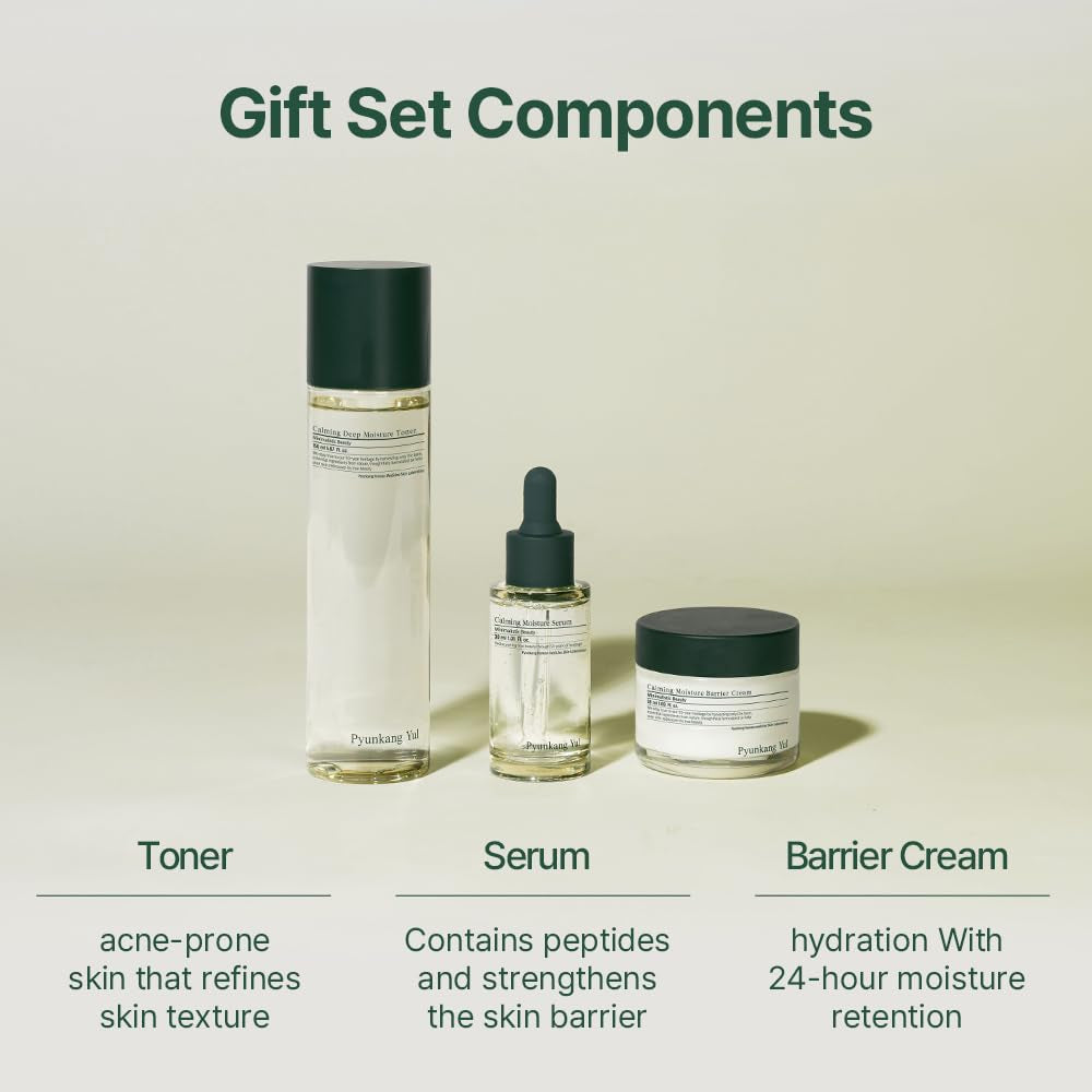 [PKY]  Calming Skincare Gift Set with Premium Gift Wrapping, Vegan, Korean Skincare (3-Item Set) Stocking Stuffer Christmas Holiday New Year Gift Set