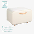 Bread Box - Metal Bread Bin Storage Tin with Front Opening Drop down Door for Kitchen Counter or Shelf - Breadbox Storage Container - Cream
