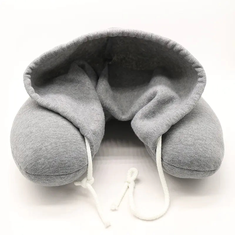 Hooded U-Shaped Neck Support Travel Pillow