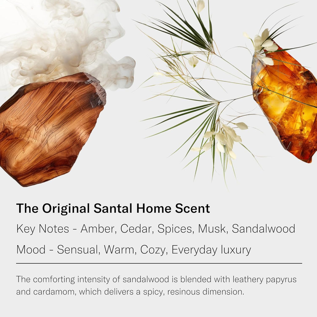 Santal Aroma Essential Oil Blend: Luxury Hotel Inspired Aromatherapy with Amber, Vanilla, Cedar & Sandalwood for Ultrasonic Diffusers & Nebulizers - 4 Fl Oz, 120 Ml