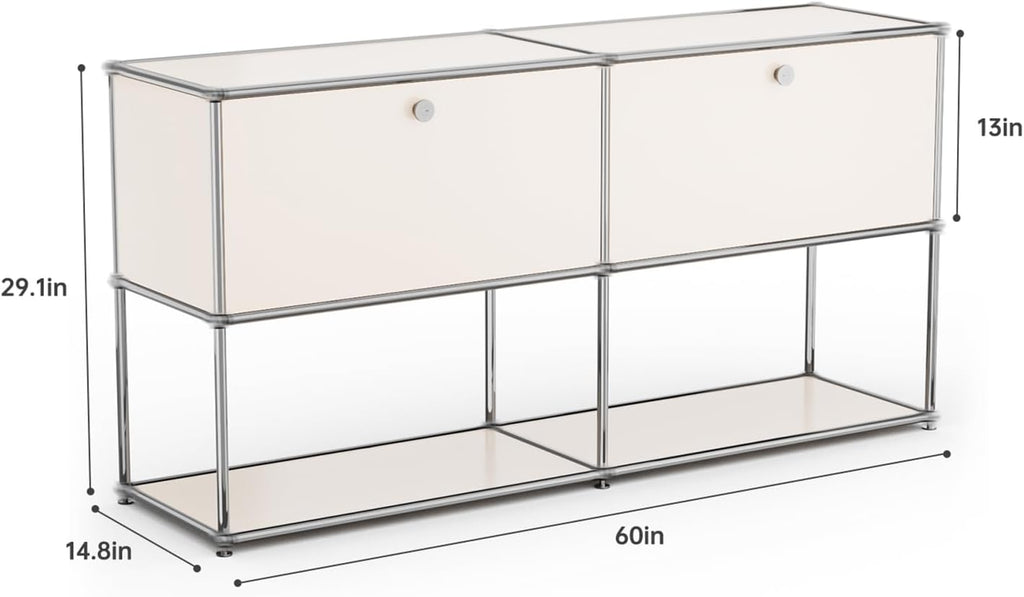 Modern Storage Cabinet White F Versatile Free-Standing Organizer for Living Room, Garage, Kitchen, Home Office Décor