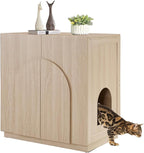 Tall Cat Litter Box Enclosure Furniture Style, Hidden Cat House Washroom for Tall or Top Entry Litter Box, Modern Pet House Cabinet