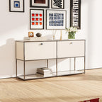Modern Storage Cabinet White F Versatile Free-Standing Organizer for Living Room, Garage, Kitchen, Home Office Décor
