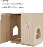 Tall Cat Litter Box Enclosure Furniture Style, Hidden Cat House Washroom for Tall or Top Entry Litter Box, Modern Pet House Cabinet