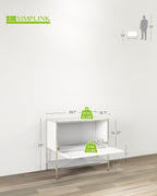 Metal Sidetable with Flap Door, 27.5" Height - DIY Modern Furnishing for Home, Office, Foyer, Bedroom - Night Stand, Book Shelf, Bookshelf, Cube Storage Organizer, Bedside Table (White)