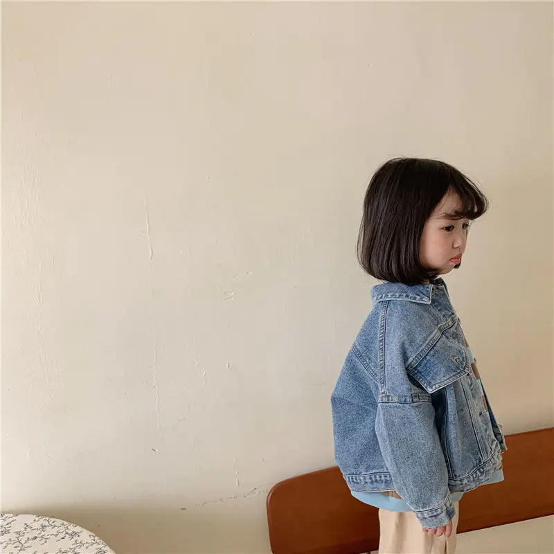 Casual Denim Jackets for Kids 2-6 Years, Long Sleeve