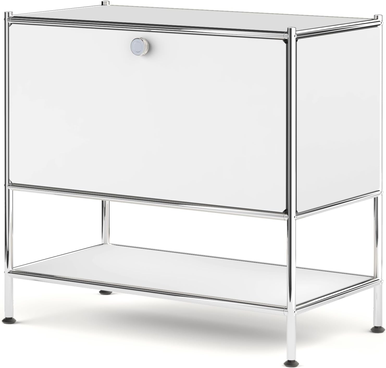 Metal Sidetable with Flap Door, 27.5" Height - DIY Modern Furnishing for Home, Office, Foyer, Bedroom - Night Stand, Book Shelf, Bookshelf, Cube Storage Organizer, Bedside Table (White)