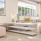 Metal Storage Rack, 3-Tiers Adjustable Storage Shelves, DIY Modern Home Furnishing, Adjustable Metal Organizer for Home,Kitchen,Office,Entryway, (White)