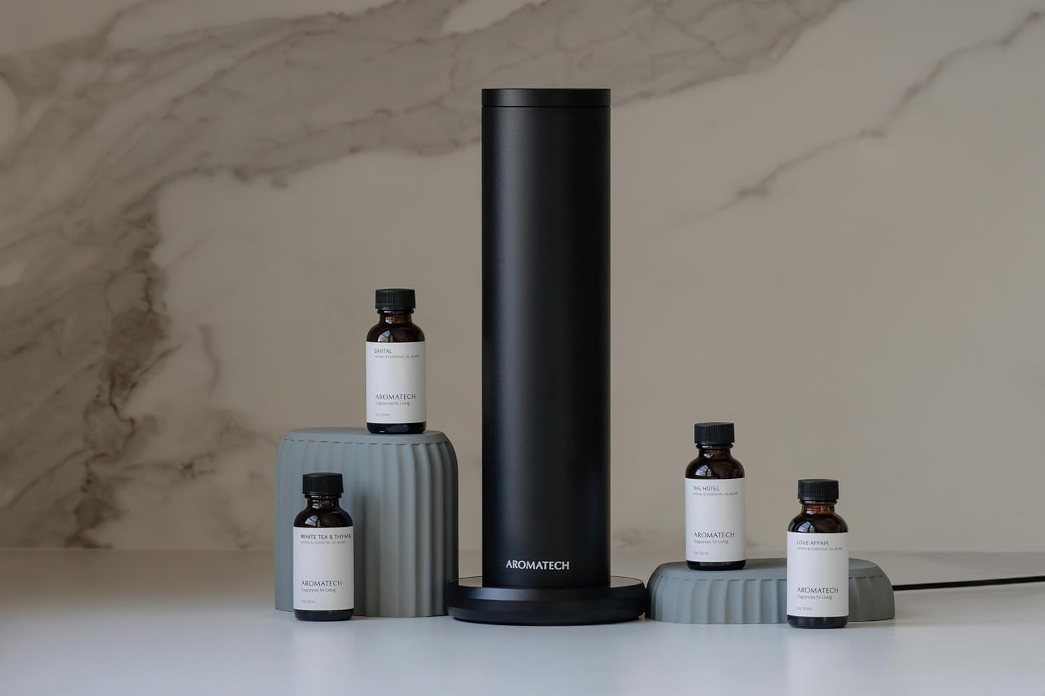 New Aromini BT plus Scent Diffuser W/Bluetooth – Cold-Air Diffusion Scent Machine for Home, Office, Hotel, Spa – Nebulizing Diffusion System for Essential Oil Blends (Gold)