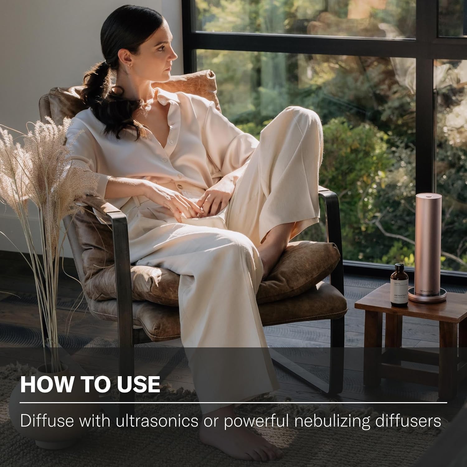 Santal Aroma Essential Oil Blend: Luxury Hotel Inspired Aromatherapy with Amber, Vanilla, Cedar & Sandalwood for Ultrasonic Diffusers & Nebulizers - 4 Fl Oz, 120 Ml