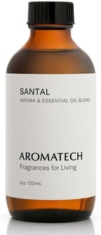 Santal Aroma Essential Oil Blend: Luxury Hotel Inspired Aromatherapy with Amber, Vanilla, Cedar & Sandalwood for Ultrasonic Diffusers & Nebulizers - 4 Fl Oz, 120 Ml