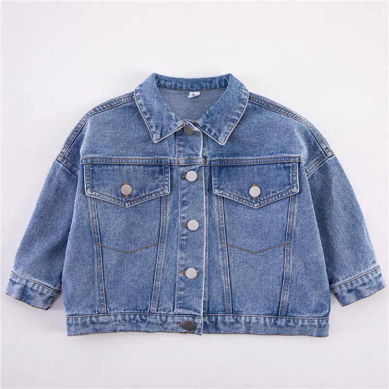 Casual Denim Jackets for Kids 2-6 Years, Long Sleeve