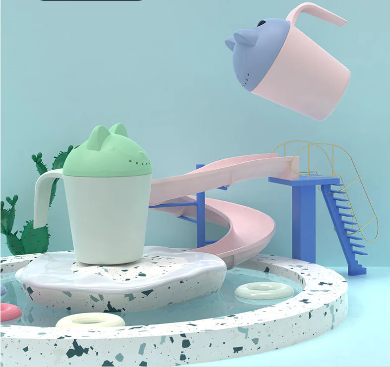 Baby Shower Plastic Shampoo Cup and Spoon Set