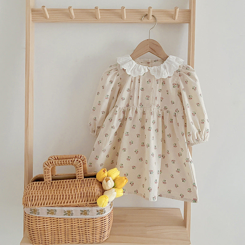 Adorable Baby Doll Collar Onesies or Floral Pattern Girls Dress