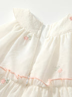 Summer Arrival Baby Girls Cute Floral Embroidered Pattern Sleeveless Dress