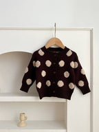 Children Polka Dots Knitted Cardigan For Spring Boys And Girls Sweater