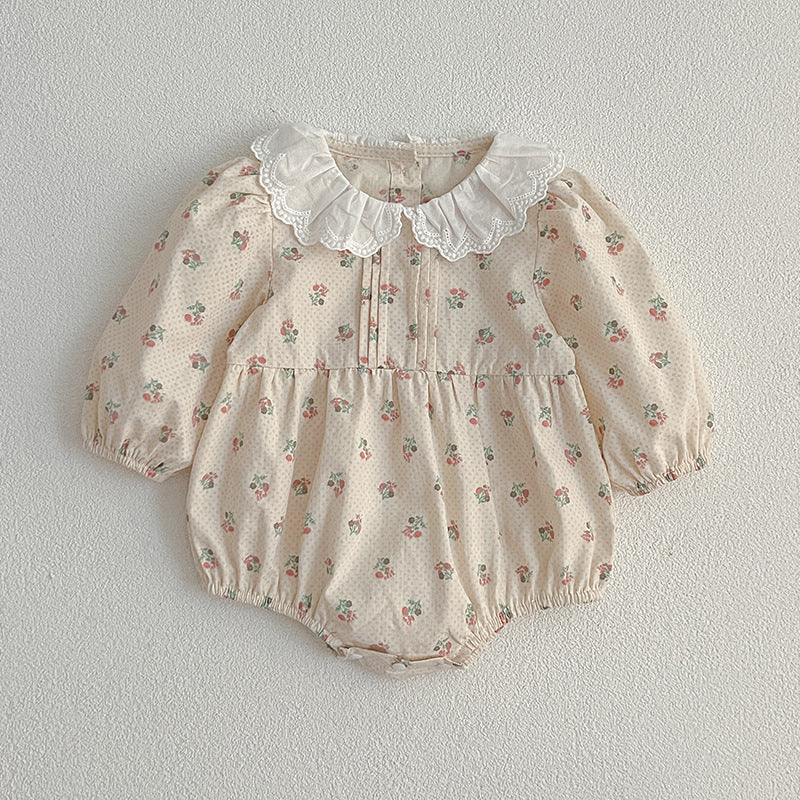 Adorable Baby Doll Collar Onesies or Floral Pattern Girls Dress