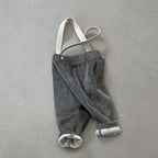 Baby Solid Color Waffle Knit Design Hoodie With Overalls