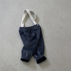 Baby Solid Color Waffle Knit Design Hoodie With Overalls