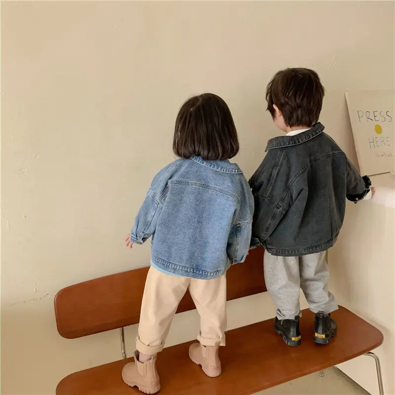 Casual Denim Jackets for Kids 2-6 Years, Long Sleeve