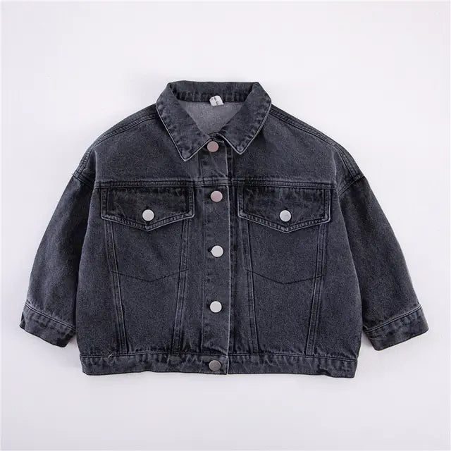 Casual Denim Jackets for Kids 2-6 Years, Long Sleeve